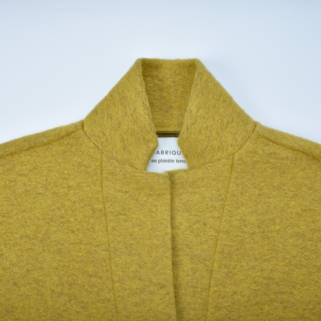 Fabrique en planete terre ファブリケアンプラネテール シェットランドウールコート・ターメリック