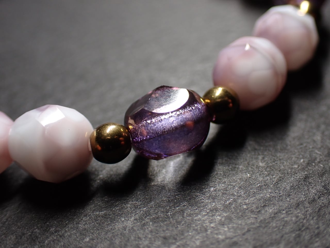 チェコビーズブレスレット《16.5cm》 G-BCL102 ハンドメイド ガラス