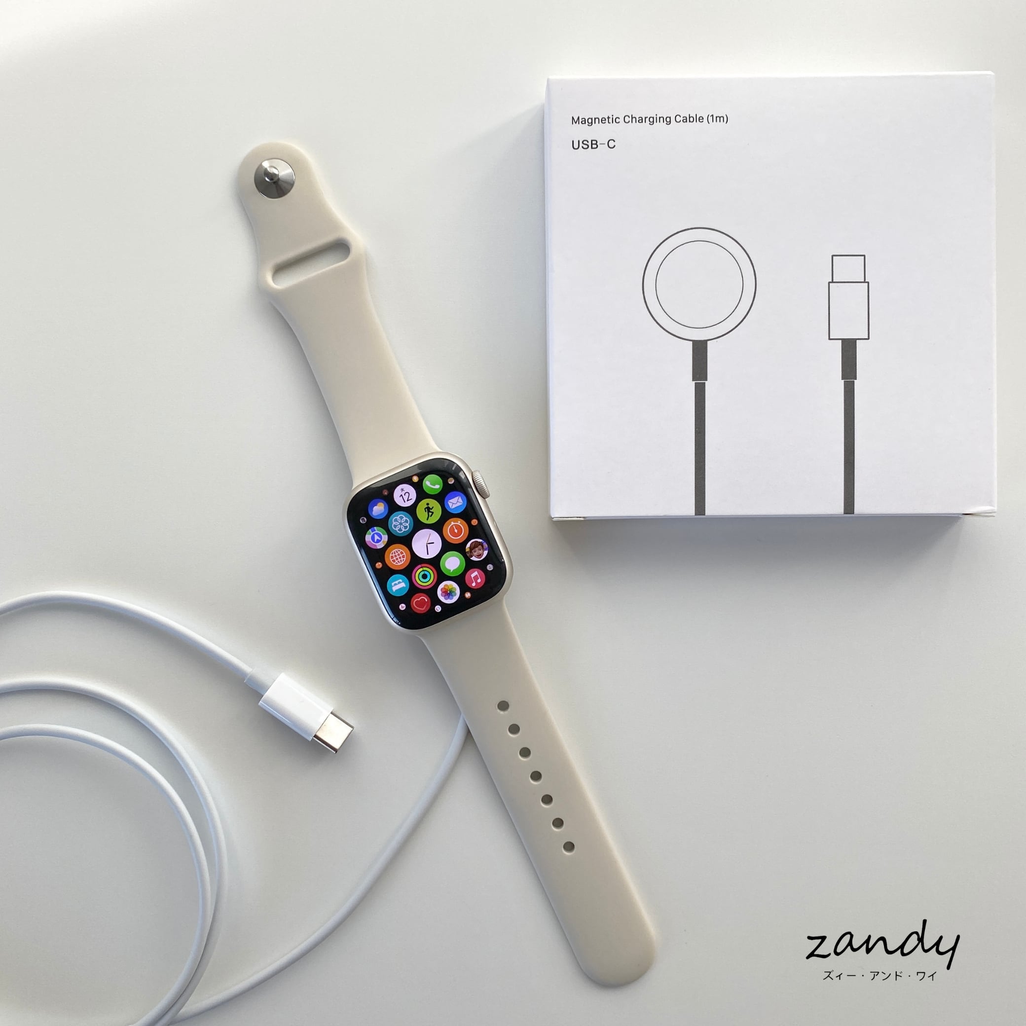 type-c充電ケーブル】Apple Watch 充電器 ケーブル 全Series対応 アップルウォッチ type-c  zandy（ズィー・アンド・ワイ）