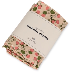 3 PACK MUSLIN CLOTH GOTS STRAWBERRYFIELDS【Konges Sloejd コンゲススロイド】オーガニックコットン モスリンクロス おくるみ 出産祝い