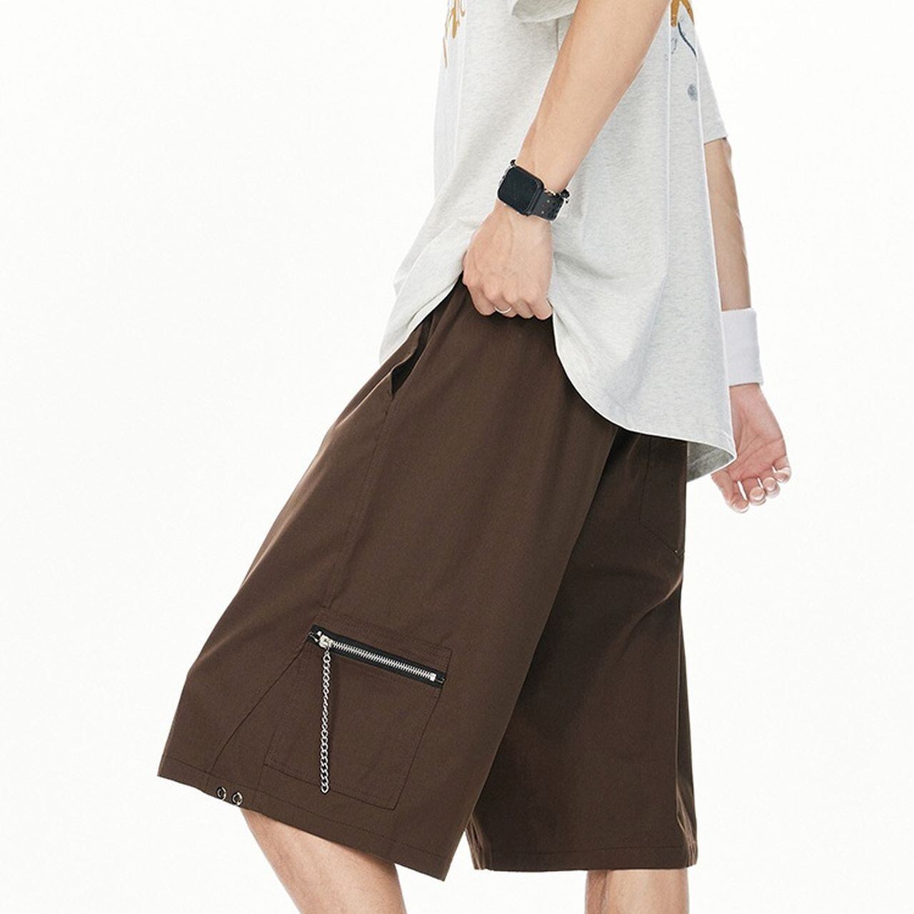 Straight zipper design casual shorts(MT1266) | MOTTO