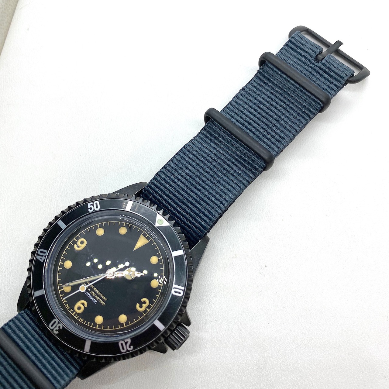 NATOタイプ ナイロンストラップ ブラック金具 グレー 20mm 腕時計ベルト(CW)