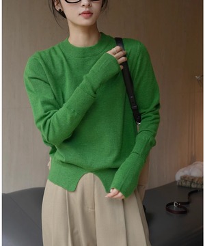 フロントスリットウール混セーター◆4Collar【t-10830】