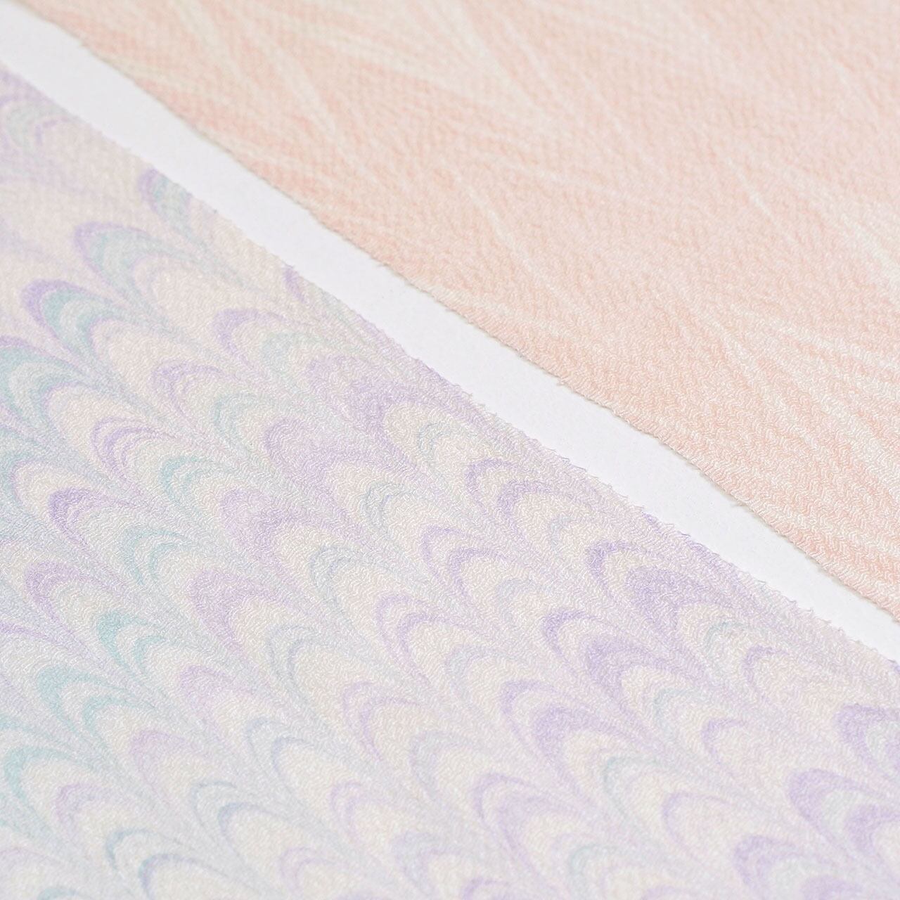 絹絽 ち り め ん 帯 揚 げ 夏用 薄牡丹色と薄水色 Marble