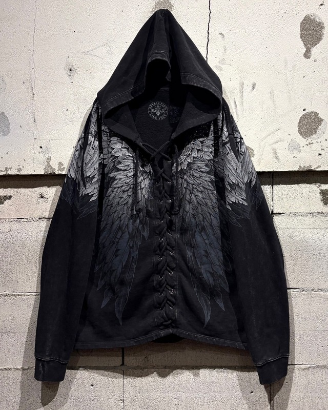 【Caka otto】“Affliction” Lace Up Gimmick Pullover Hoodie