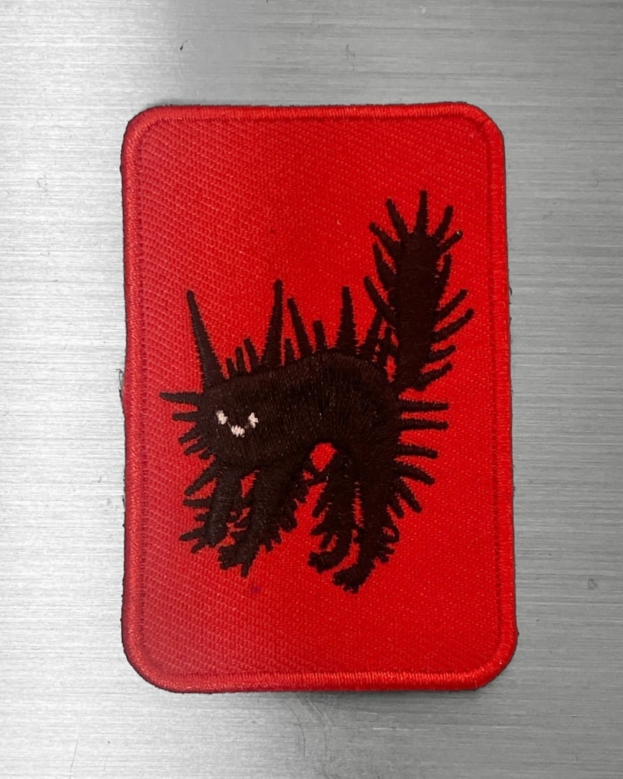 embroidered patch〈Black spike cat〉