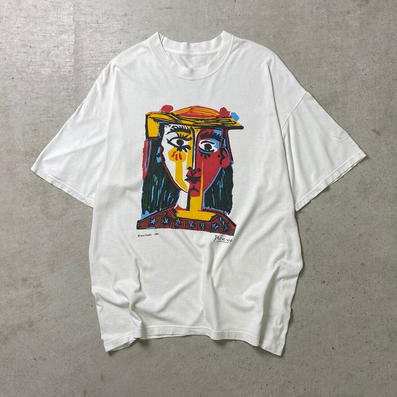 00年代 Picasso ピカソ 帽子を被った女の胸像 アート プリントTシャツ 