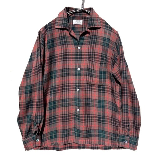 [ARROW - Made in USA] Vintage Open Collar Wool Shirt [1960s-] Vintage Wool Shirt