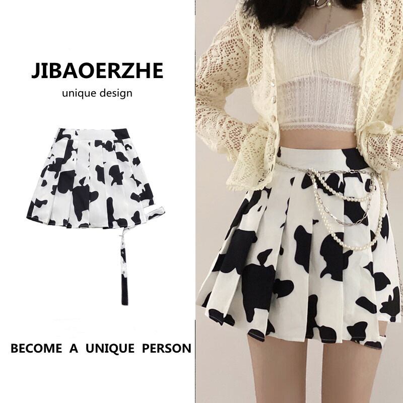 ミニスカート プリント柄スリムサマーハイウェストウェストプリーツAライン 夏物 ケッペル69157186385