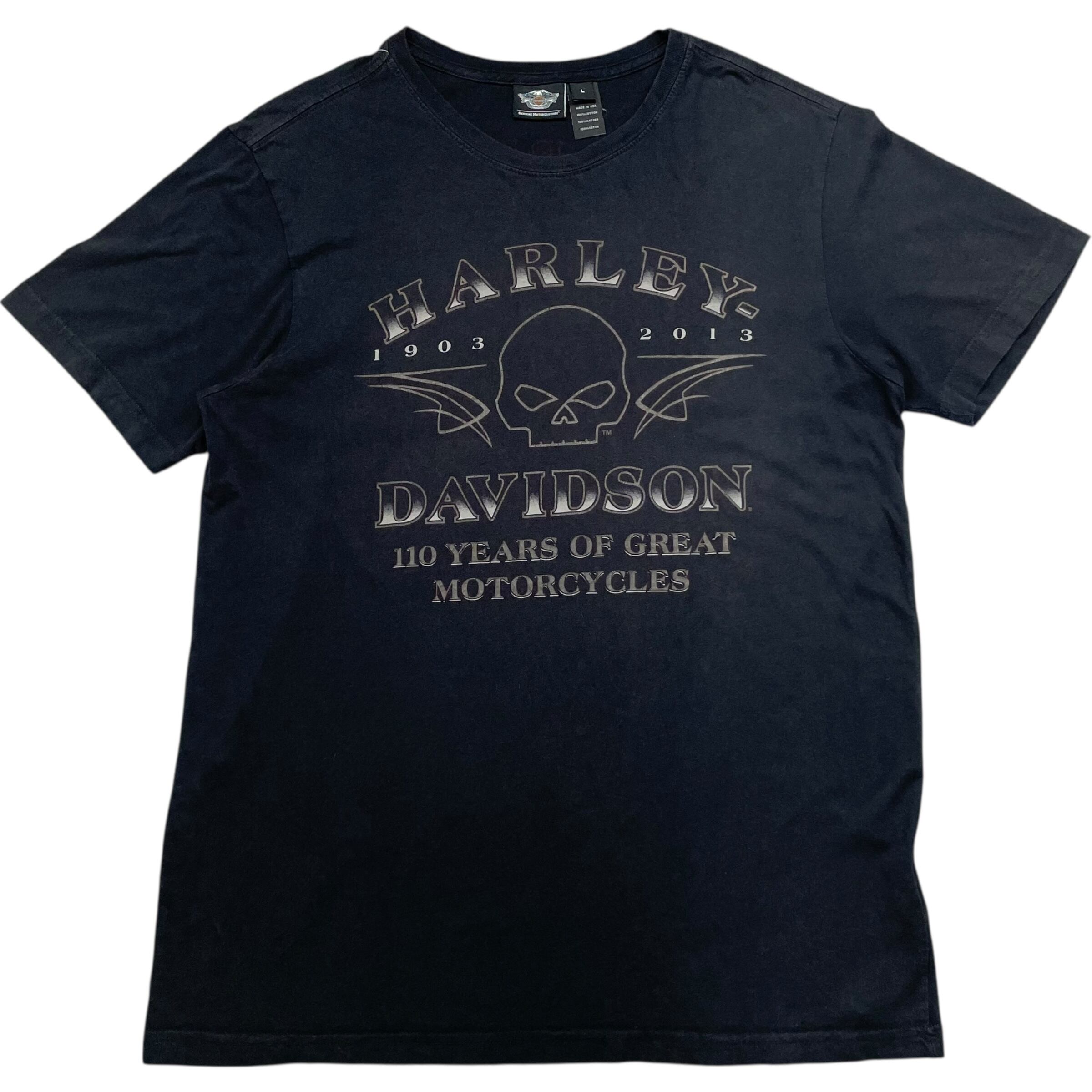 《L》Harley-Davidson ハーレーダビッドソン Tシャツ 両面プリント ブラック USA製 no.7658