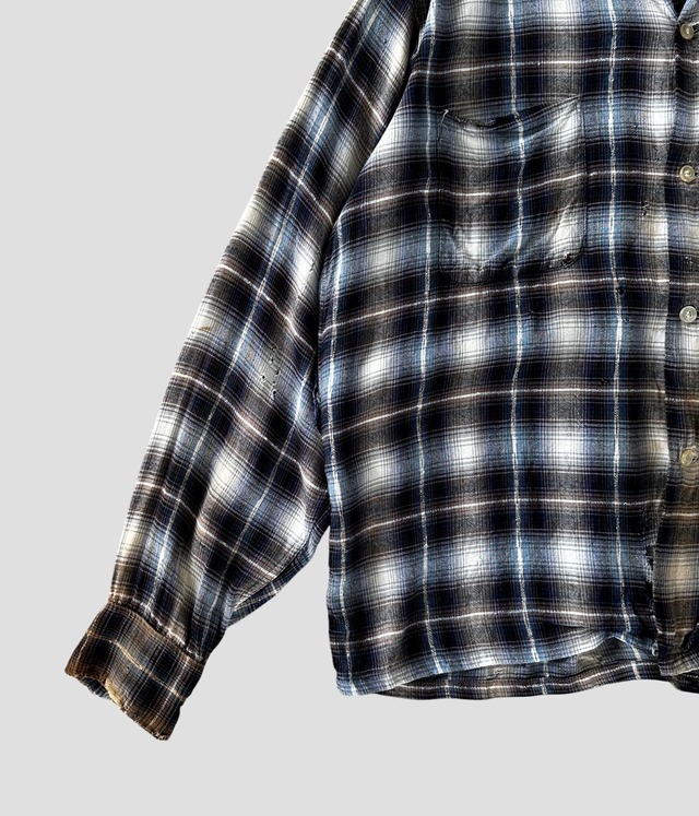 -TOWNCRAFT- Vintage 60s M Rayon Ombre Check Shirt