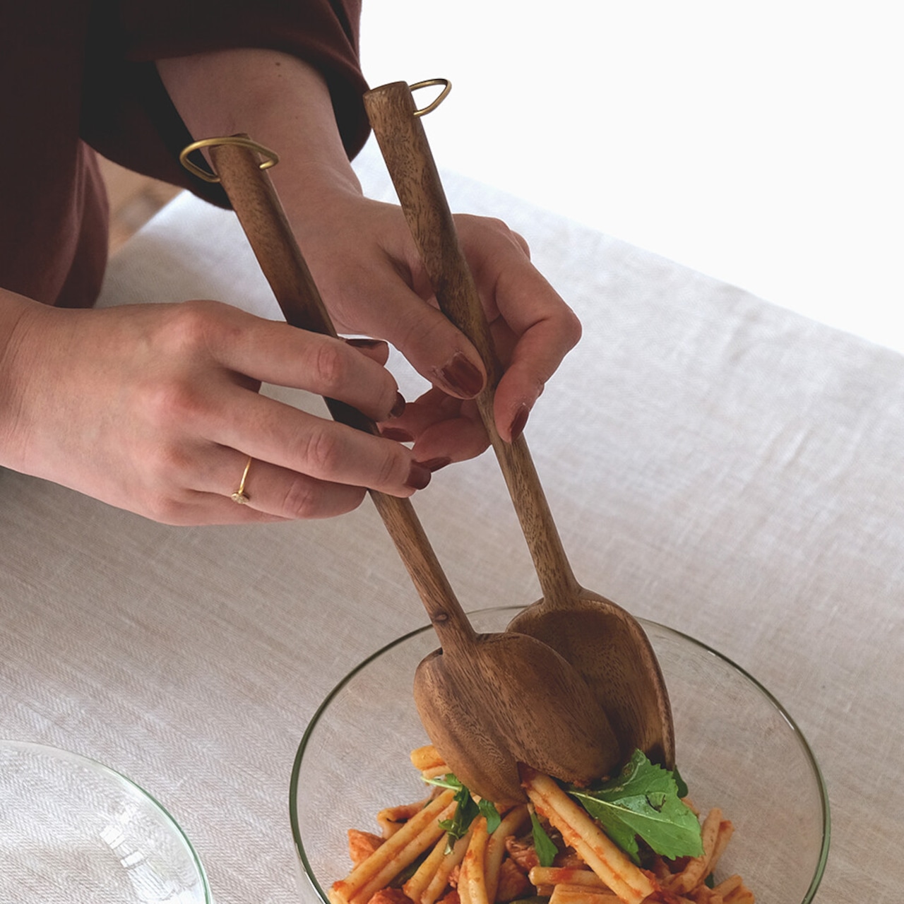 Acacia serving spork