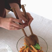 Acacia serving spork