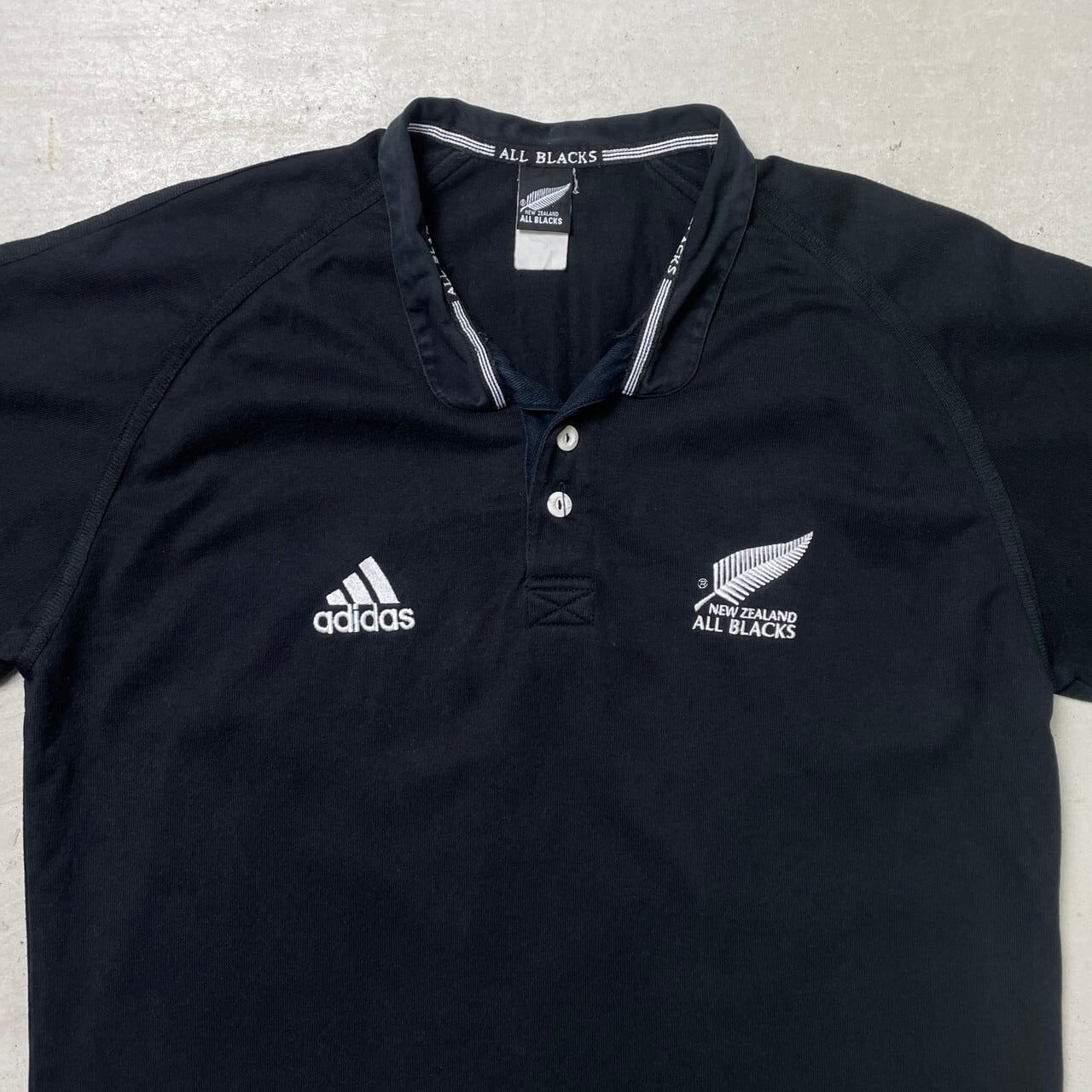 90年代 adidas アディダス 半袖 NEW ZEALAND ALL BLACKS ラガーシャツ 
