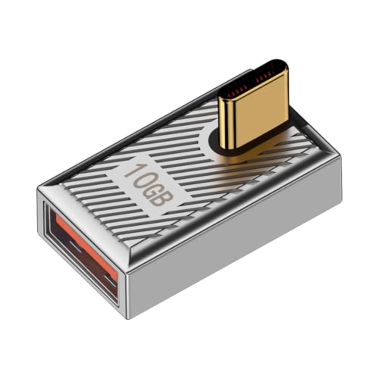 Duttek 120W 10Gbps USB-Cオス USBメス 変換アダプタ, 亜鉛合金製の両面USB AからUSB Cアダプターで、高速データ転送と高速充電を提供します。これは、ラップトップ、充電器、パワーバンクなどに使用することができます。(1つのパックです)