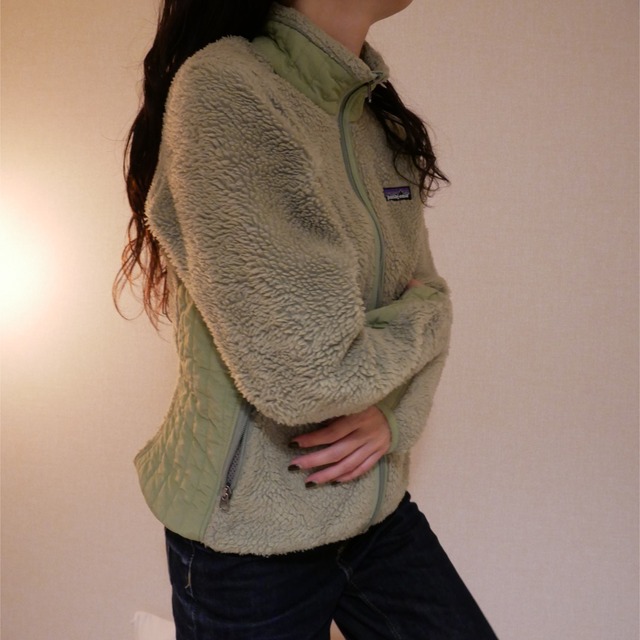 Patagonia lime green fleece jacket