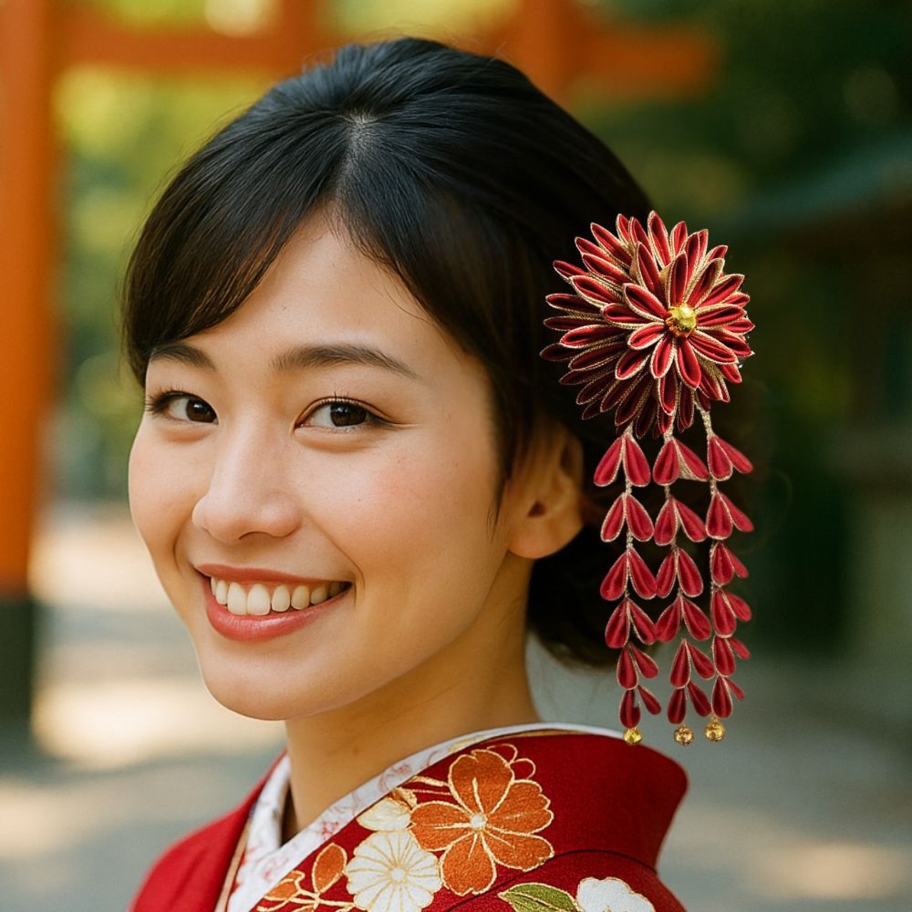 雅紅華（みやびべにはなやか） 髪飾りセット｜成人式・卒業式・七五三・和装ヘアアクセサリー（S091）・画像3
