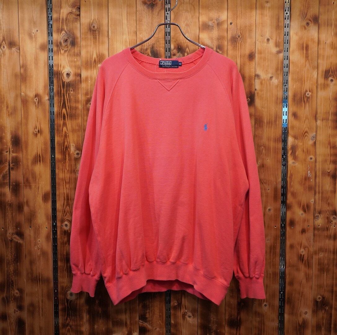 90s ralphlauren ピンク スウェット LL /ラルフローレン