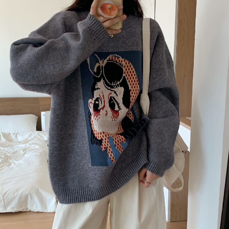 【tops】クルーネックニットセーター M19613