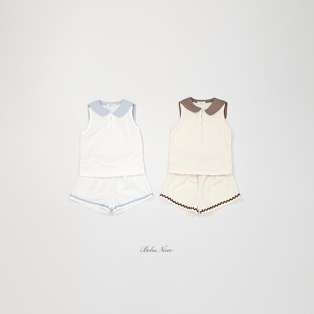 【取寄】bebenine|collar sleeveless set|カラーノースリーブセット|XS-XL|kids|26 summer