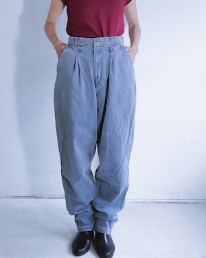 EURO VINTAGE / 80s COTTON TAPERED PANTS.