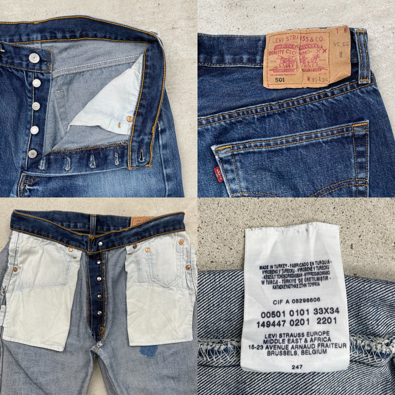 00年代 Levi's ユーロリーバイス 501 デニムパンツ ストレート メンズ