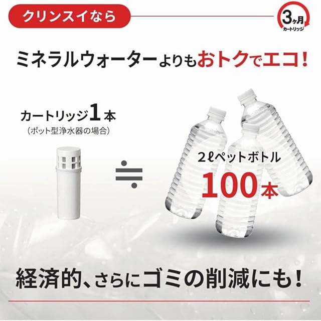 クリンスイ 浄水器 ポット型 カートリッジ計1個入り[本体CP508-GR]ろ過