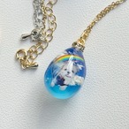 【B品】狼と満月の半球レジン　キーホルダーorネックレス　ゴールド