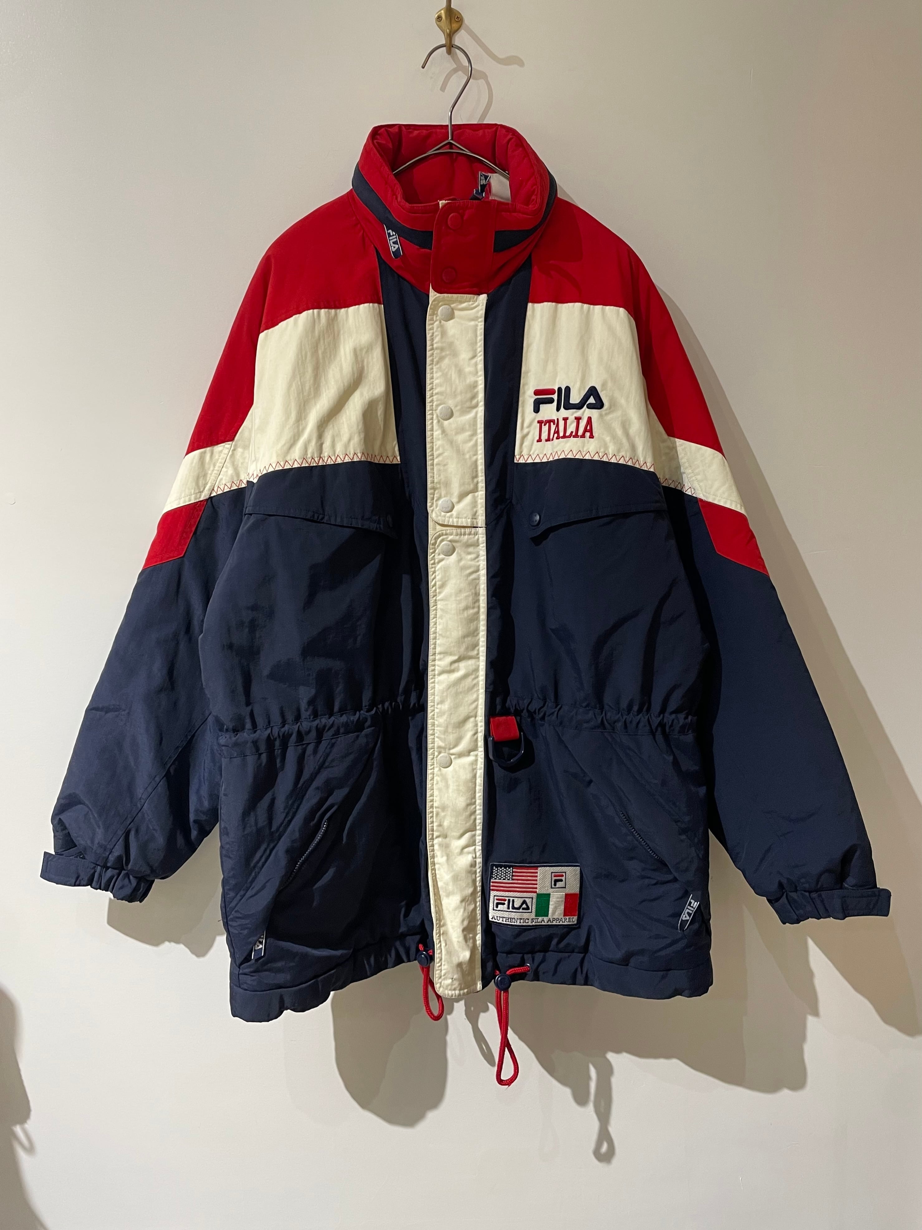 (OT672)90's FILA tricolor down coat