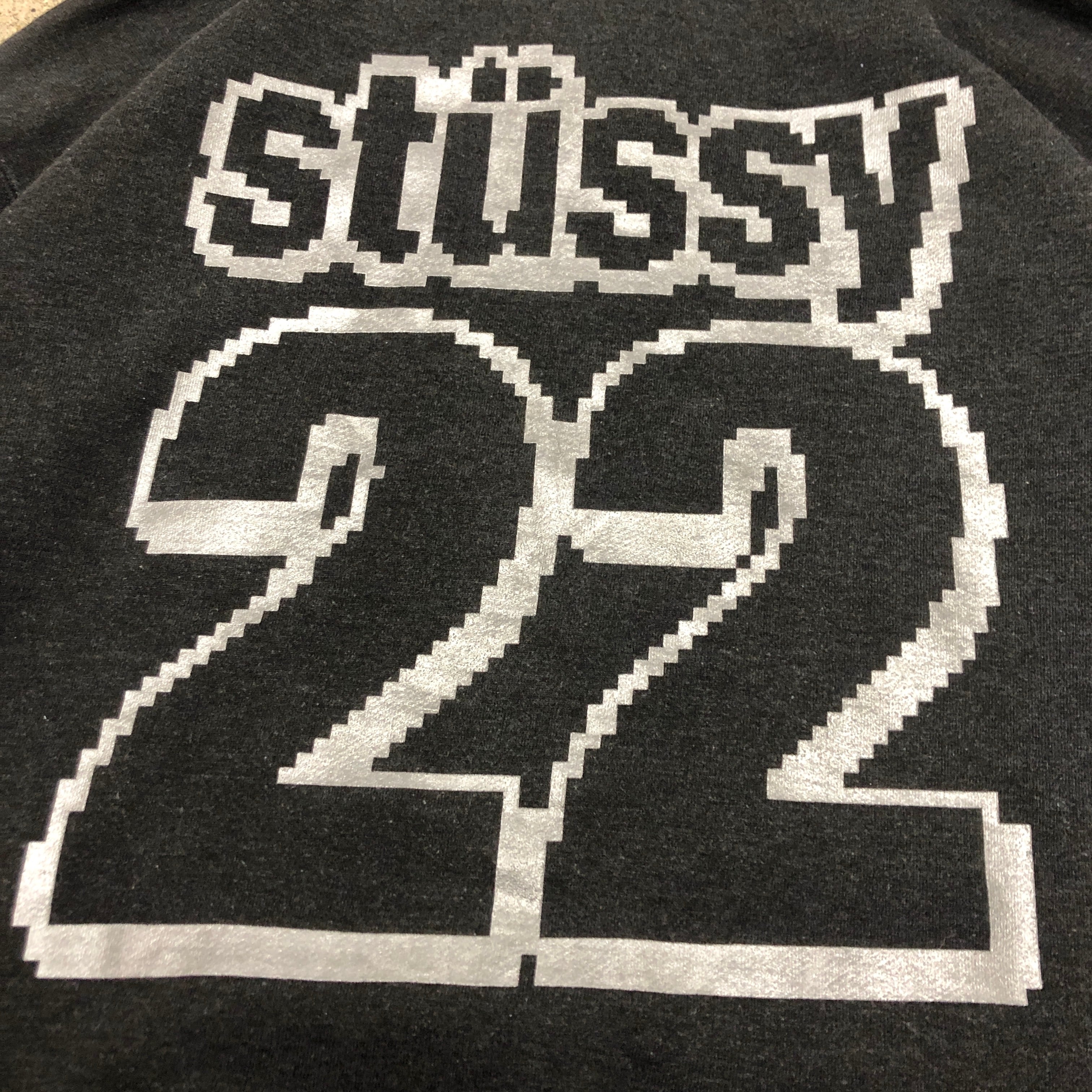 00s OLD STUSSY/Cross Bone print Hoodie/L相当/クロスボーンプリント