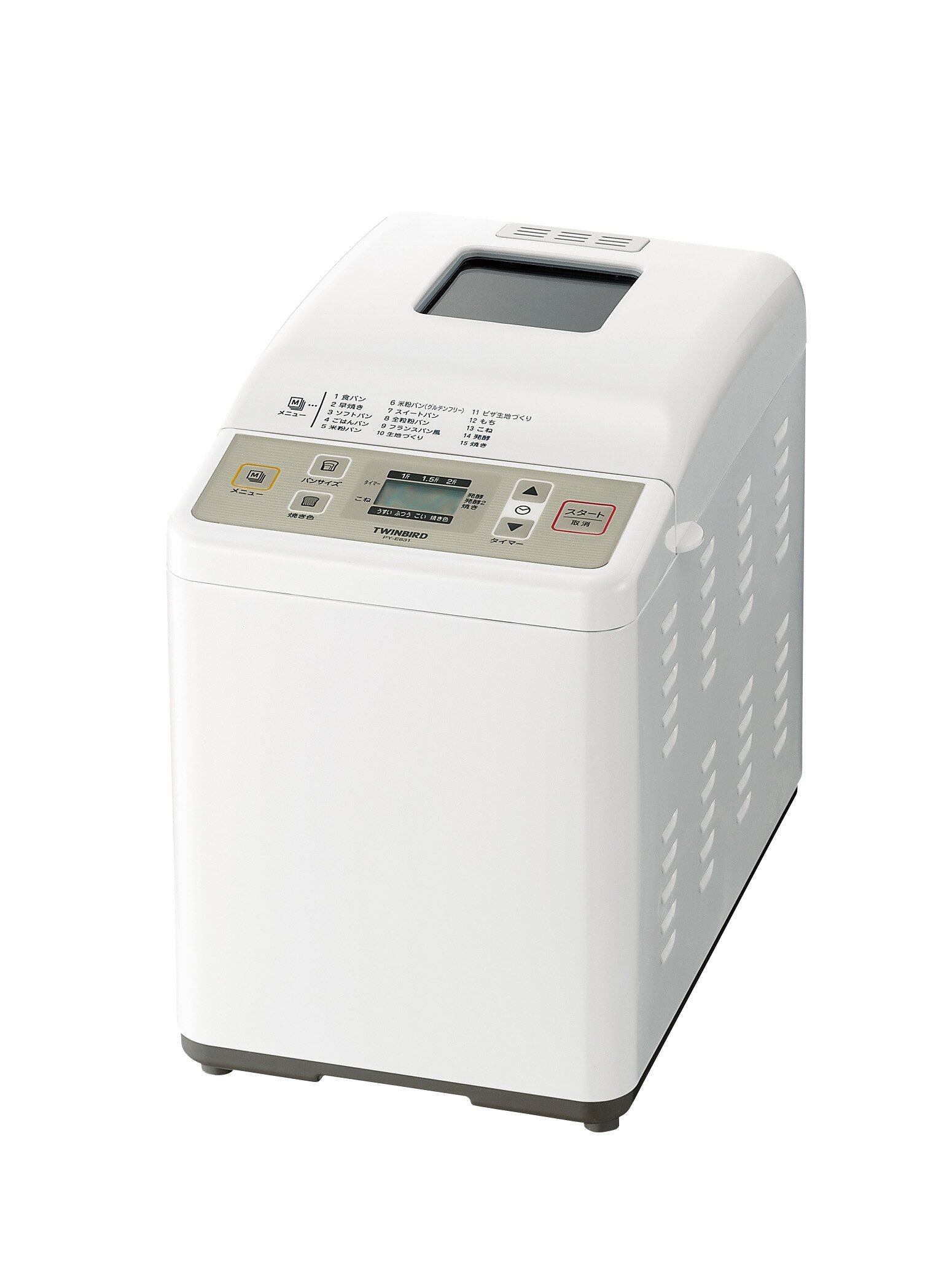 【人気】ツインバード ホームベーカリー ~2斤 ホワイト PY-E631W