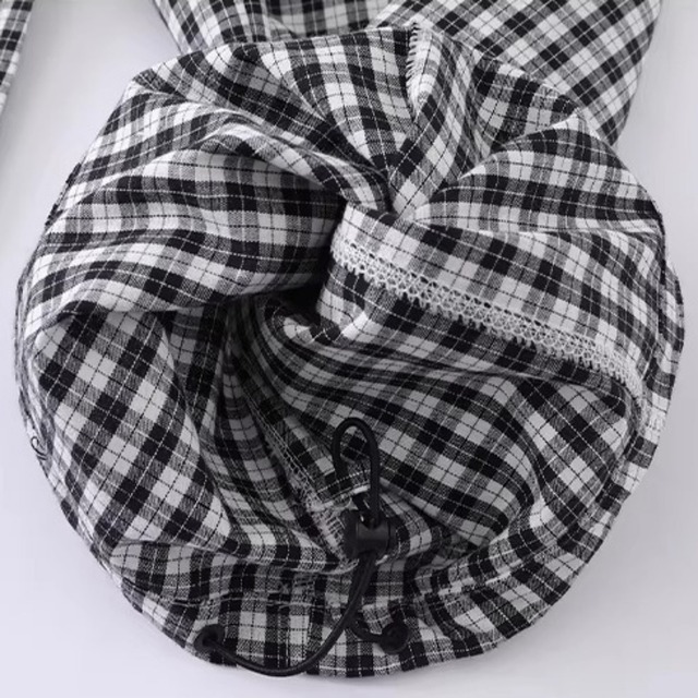 チェックドローストリングイージーパンツ 1col   R01937