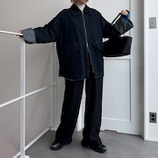 W zip フリンジツイルデニムオーバーJK/インディゴ