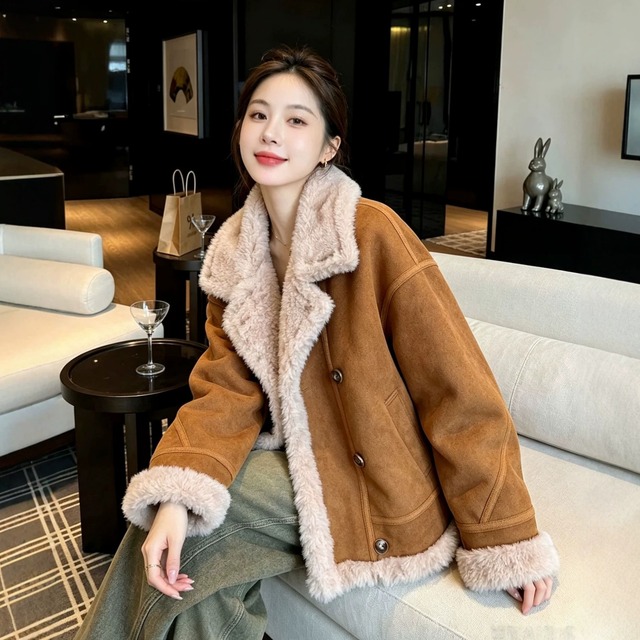 【コート】 ムートンコート レディース きれいめ おしゃれ  ショートコート 秋冬 アウター 春 秋 冬 20代 30代 40代 50代 カジュアル 大人 可愛い ベージュ キャメル 茶色