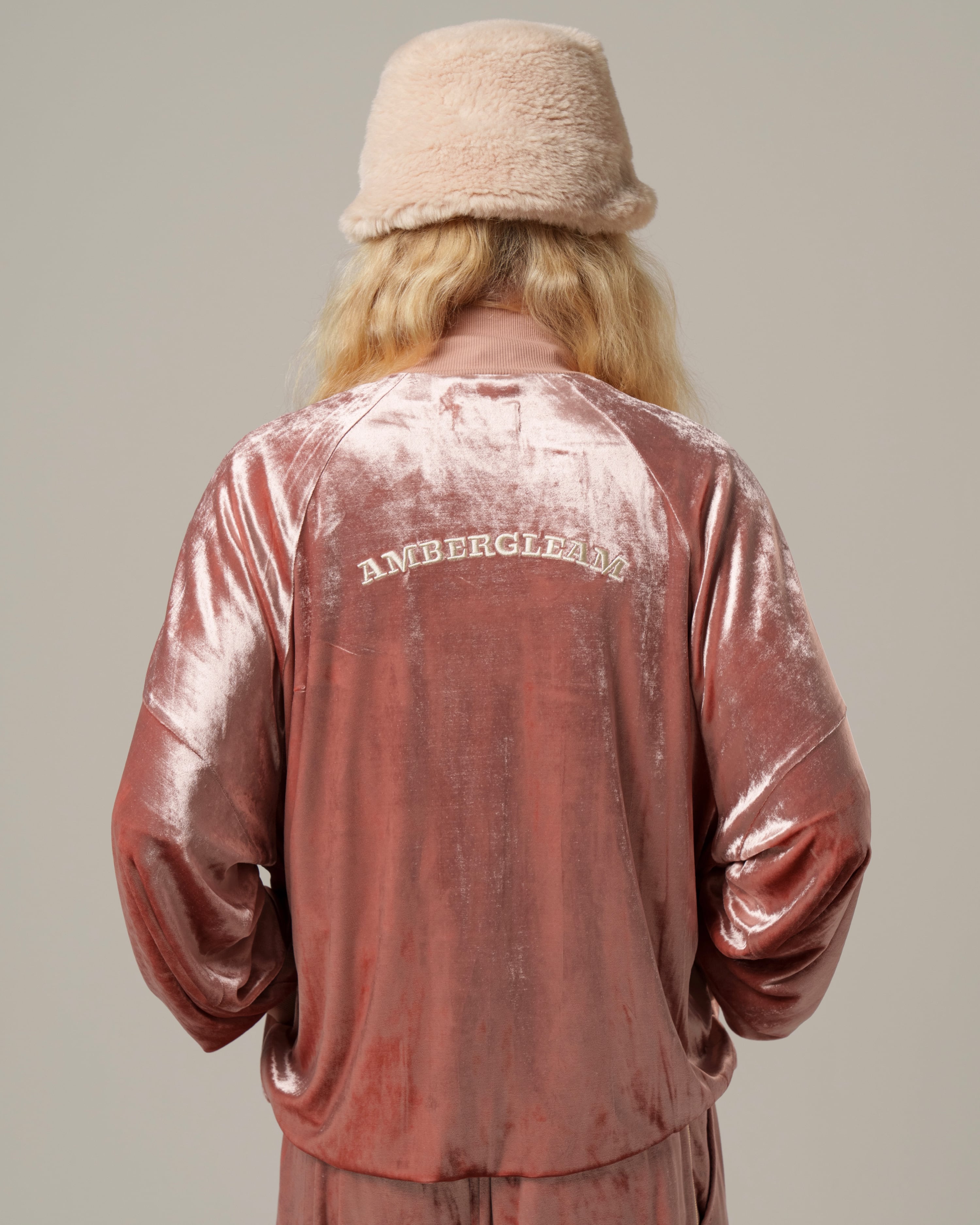 Clash Velour Driver's Jacket / Antique Pink | AMBERGLEAM