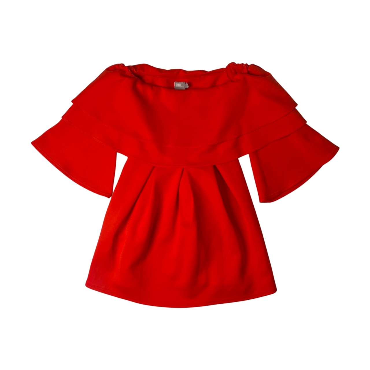 ASOS エイソス 英国製 オフショル カラードレス 10/オレンジ/ミニワンピース トップス