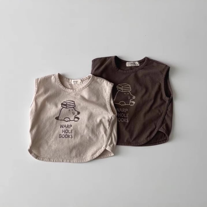 【BABY】韓国風 カートゥーンノースリーブシャツ