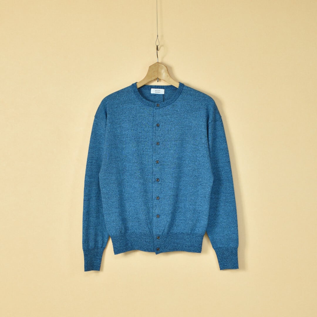 atelier naruse アトリエナルセ コットンウールビッグカーディガン・杢ブルー