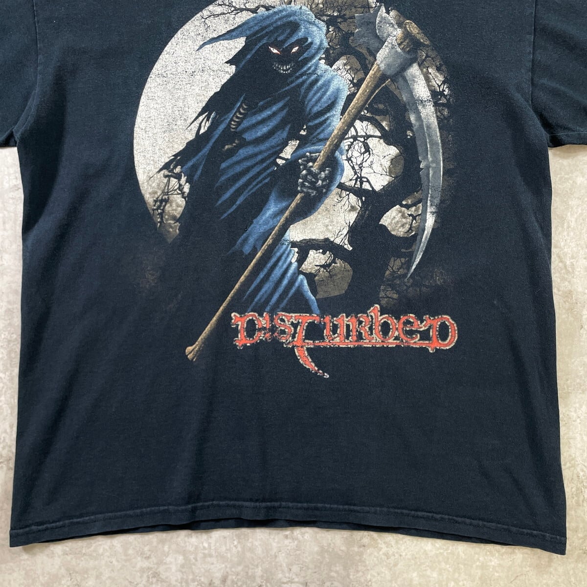 メンズ 黒色 Tシャツ 友人からのいただき物 中古 00年代 DISTURBED ディスターブド バンドTシャツ メンズXL相当 古着