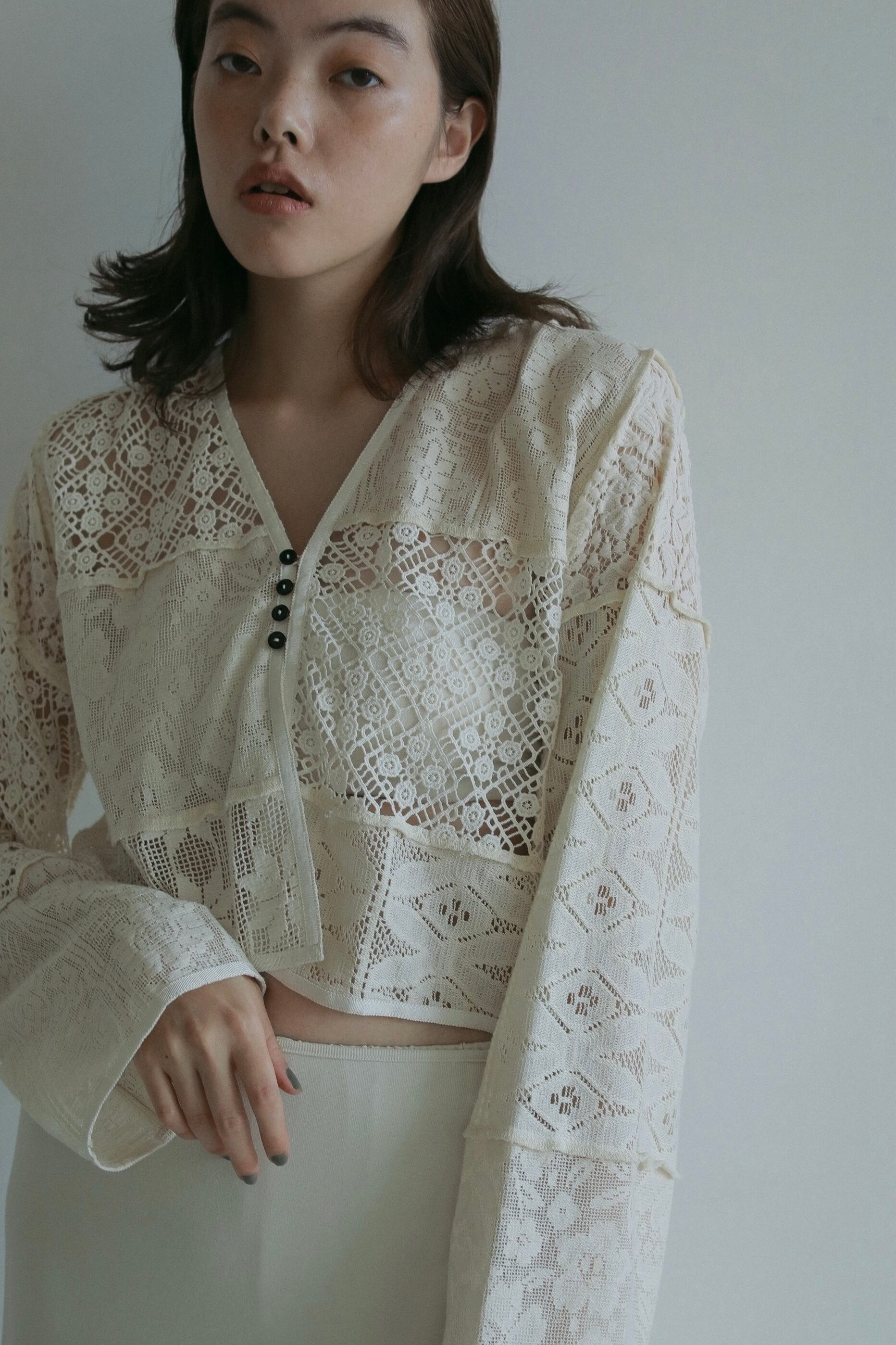 ànuke Patchwork Lace Cardigan パッチワークレースカーディガン Ivory 