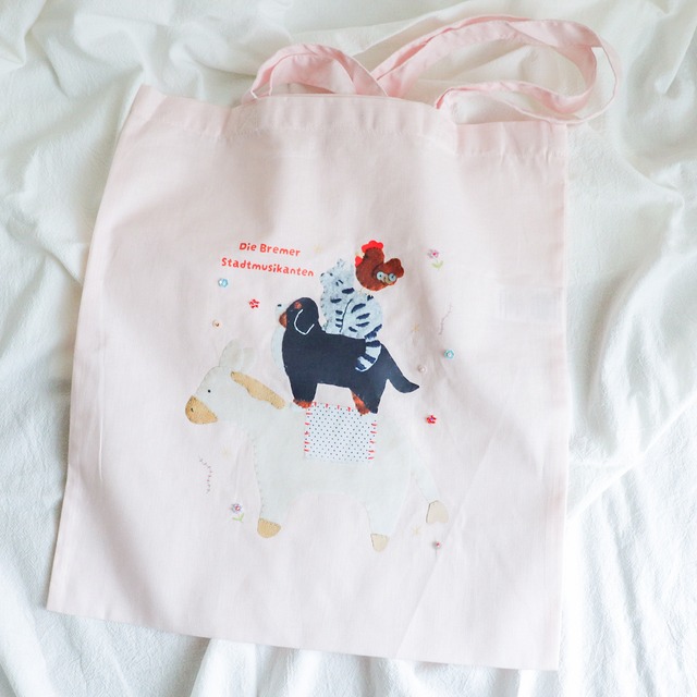 ブレーメンの音楽隊 Tote bag (pink)