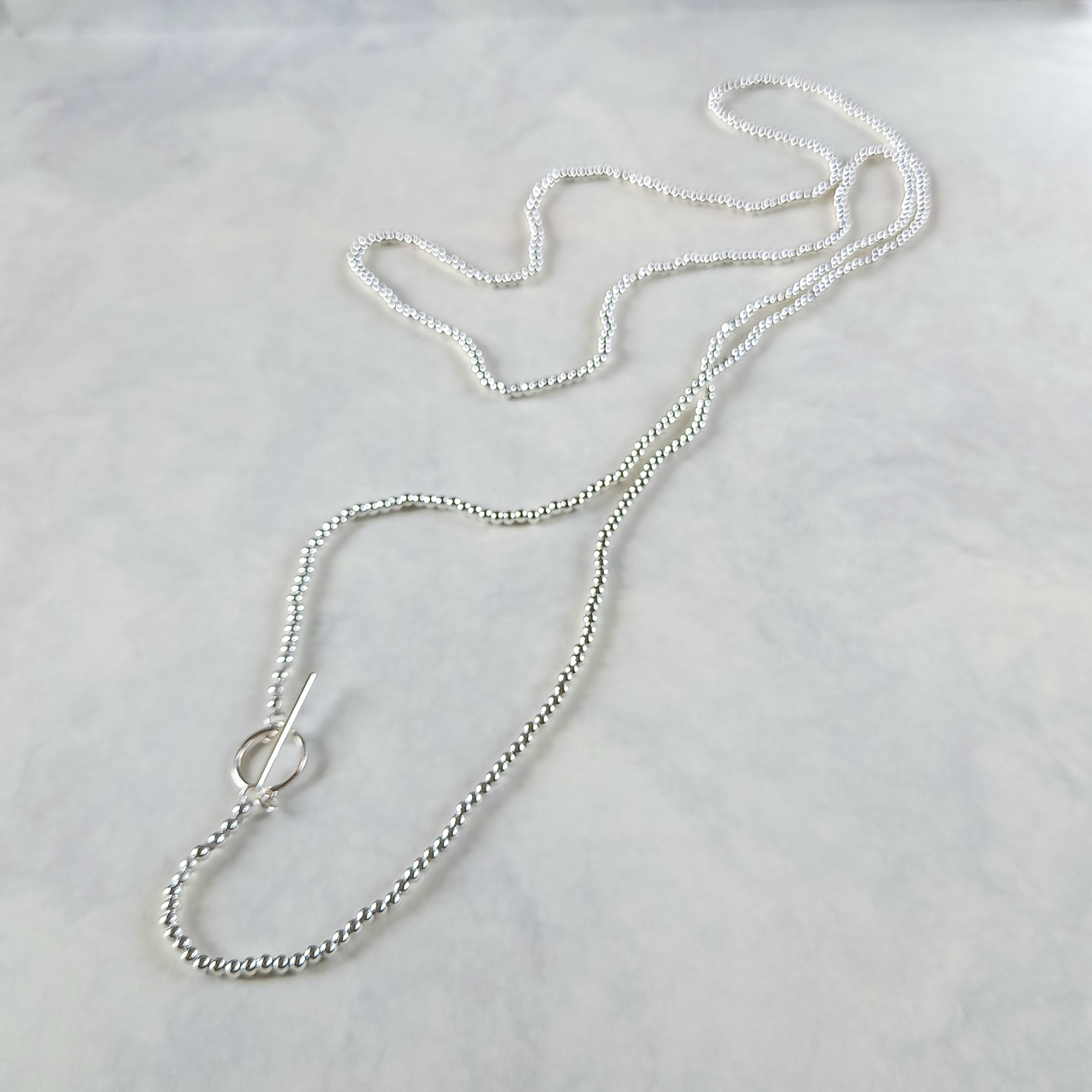ナバホパールスタイル EXロング(120cm)・ボールチェーンネックレス