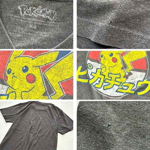1点物◇ポケモンPokemonピカチュウプリントTシャツ古着メンズXS