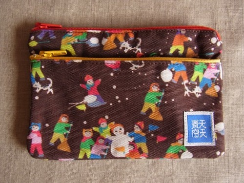 「天天青空」中国農民画小物ポーチ