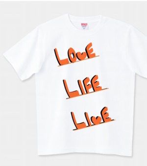 【LOVE LIFE LIVE】 Tシャツ(Orange)