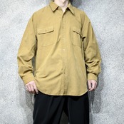 custom gradation stitch fake suede shirt