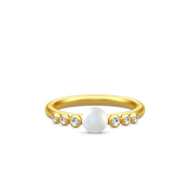 JULIE SANDLAU PERLA RING  WHITE PEARL