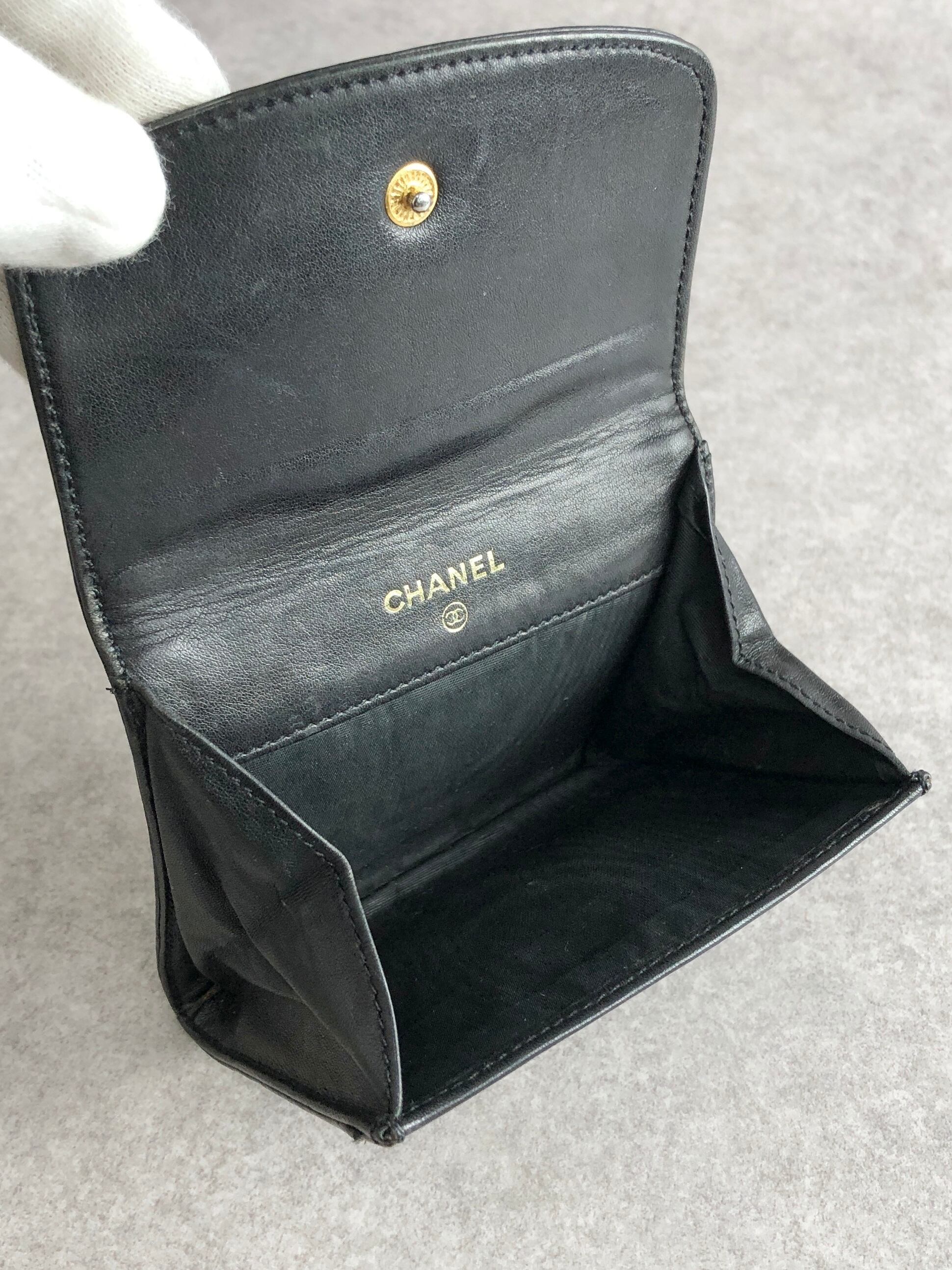 CHANEL シャネル 財布 ブラック ココマーク レザー コインケース