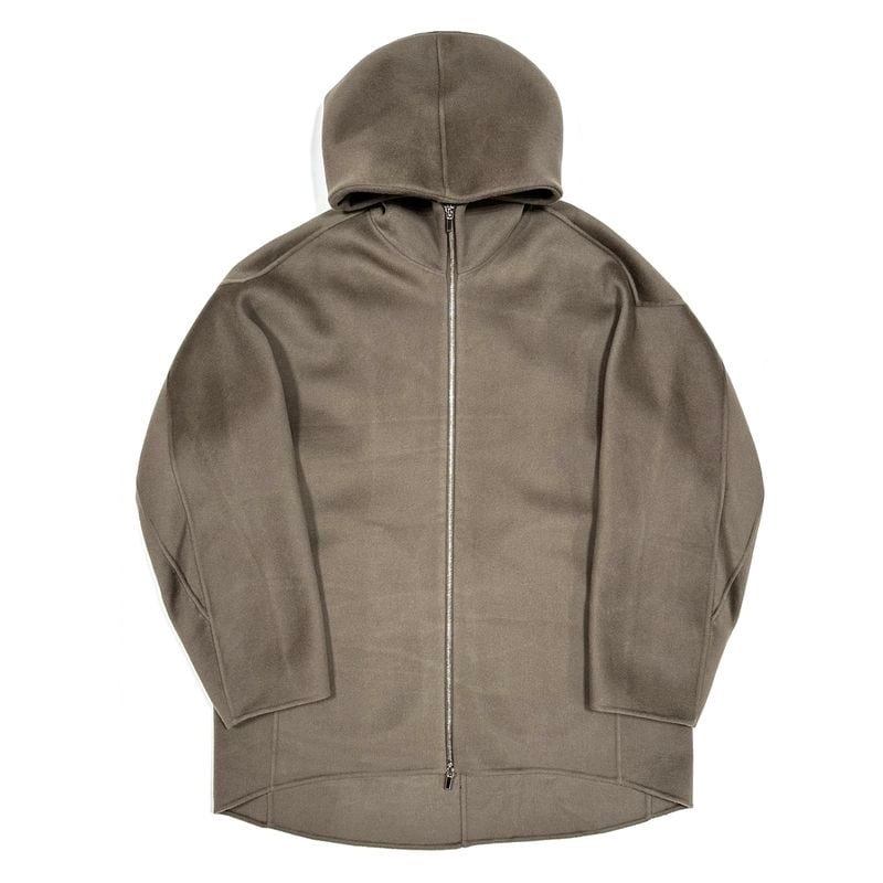 【21AW】 ATTACHMENT アタッチメント W/Ca DOUBLE FACE BEAVER CLOTH HOODED PARKA COAT  フーデットコート ダークベージュ サイズ:3