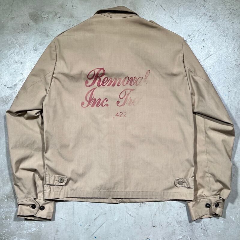 80's U.S.NAVY ウィンドブレイカージャケット Creighton社 ベージュ コットンポリ バックプリント 38R USA製 希少 ヴィンテージ BA-1782 RM2201H